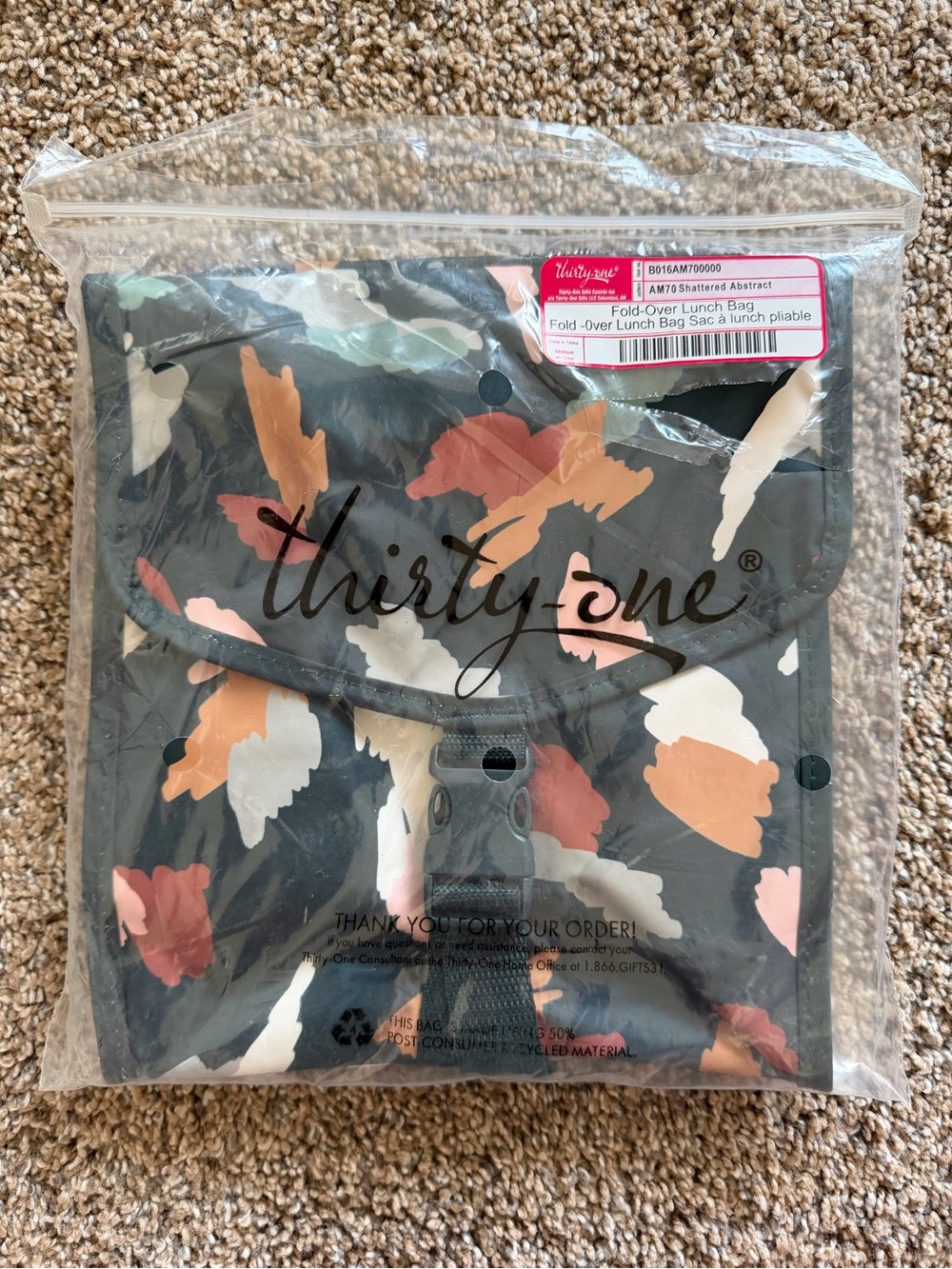 THIRTY-ONE Fold-Over Lunch Bag Sac in Shattered Abstract